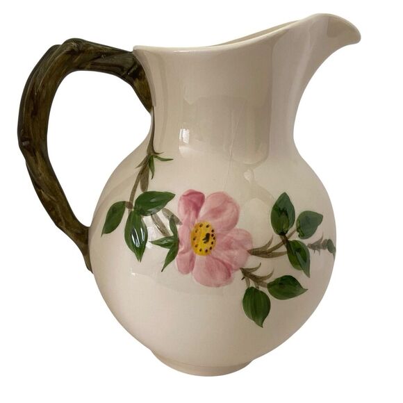 Vtg Franciscan Desert Rose Pitcher 9" Hand Painted Pink Floral Earthenware USA - Picture 1 of 6